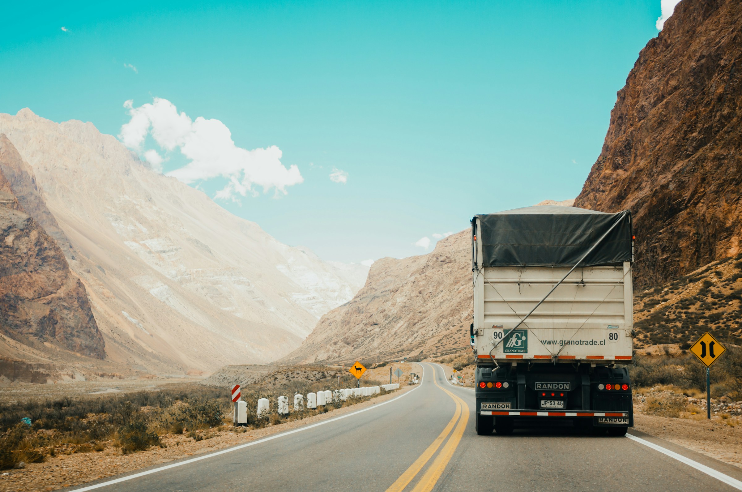 Freight truck on a highway